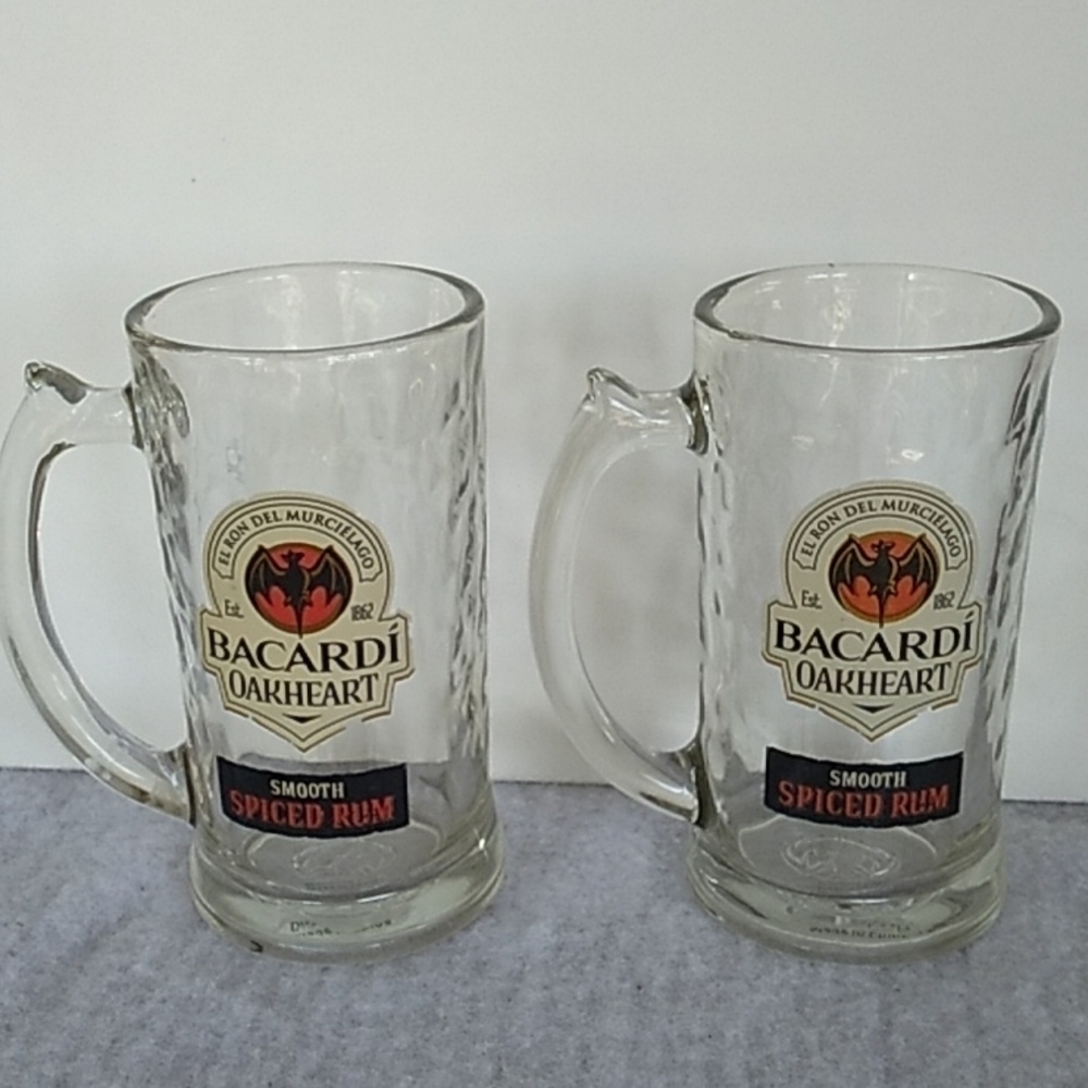 Bacardi Oakheart Spiced Rum barware beer glasses mugs